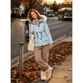 thumbnail image 5 of Wantdo Women's Puffer Jacket Quilted Winter Coat with Breathable Lining Warm Hooded Parka Jacket Light Blue M, 5 of 9