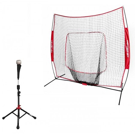 PowerNet Baseball Softball 7x7 Practice Net Bundle w/ Travel Tee