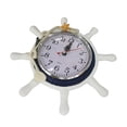 thumbnail image 1 of Reloj de pared de madera con ancla náutica, estilo mediterráneo, para decoración del hogar Azul, 1 of 9