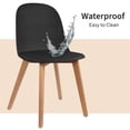 thumbnail image 6 of Set of 4 Modern Armless Dining Chair Set with Molded Plastic Seat Shell and Solid Wooden Legs, Black, 6 of 17