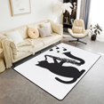 thumbnail image 1 of Black Cat 3X5 Rectangular Carpet,Saxophone Music theme Indoor Floor Mat,Musical Notes Area Rug,Black White Decorative Rug Musical Instrument Kids Boys Girls Living Room Rugs, 1 of 5