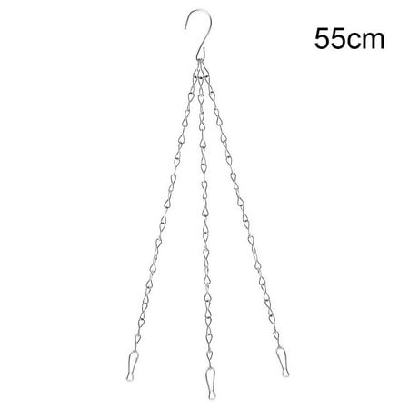 

GLFSIL Silver 3 Strand Replacement Garden Hanging Basket Spare Metal Chains Hanger