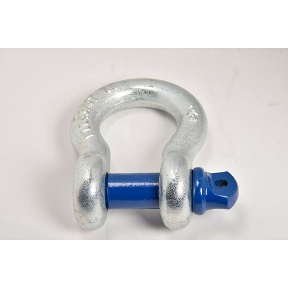 Premium D-Ring 3/4" Bow Shackle Galv w BLUE 7/8" Screw Pin 10500 LB 4.75 Ton