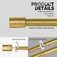 thumbnail image 3 of Curtain Rods for Windows, 1 Inch Diameter Modern Adjustable Decorative Drapery Rods, Window Curtain Rod with Modern End Finials, Gold Finishing, 3 of 9