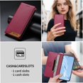 thumbnail image 2 of Funda Tipo Cartera de Cuero Sintético para Samsung Galaxy S24 FE Bloqueo RFID, con Ranuras para Tarjetas y Bolsillo para Efectivo, Cierre Magnético Fuerte Rojo, 2 of 6