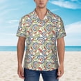thumbnail image 2 of Honeii Paisley Floral 5 Print Men’s Hawaiian Shirt,Classic Button-Down Short Sleeve Shirt, for Beach, Vacation, and Outdoor Activities,3X-Large, 2 of 7