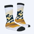 thumbnail image 2 of Four Seasons Universal Socks (2 Pairs) - Dynamic Running Silhouettes on Gradient Sky Unisex Trendy Mixed Color Athletic Socks, 2 of 5