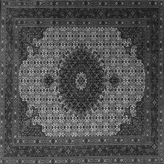 Ahgly Company Indoor Square Medallion Gray Traditional Area Rugs, 6' Square