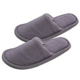 thumbnail image 3 of Zapatillas antideslizantes, cálidas, de algodón, zapatos de piso de felpa, zapatillas de invierno para interior para hombre y mujer (gris 44-45 yardas 9US, 8UK, 42.5EU, 10.611Inch), 3 of 5