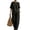 Black, variant on Linen Sets for Women Crew Neck Short Sleeve Shirt Matching Wide Leg Pants Summer Lounge Set Vacation Outfits Pocket Black M