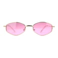 thumbnail image 3 of Narrow Hexagon Hippie Color Lens Metal Rim Dad Shade Sunglasses Gold Pink, 3 of 4