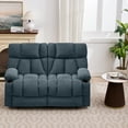 thumbnail image 6 of JONPONY Loveseat Recliner, Reclining Sofa with Cup-Holders, 2-Seater Couch for Living Room, Love Seat Manual Oversized Recliner with Ergonomic,Blue, 6 of 12