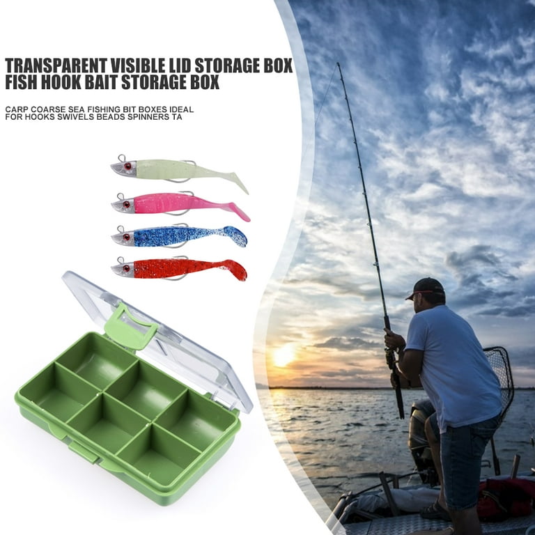 Multi-Slot Lures Bait Hooks Box Fishing Tackle Storage Container (6 Cells)