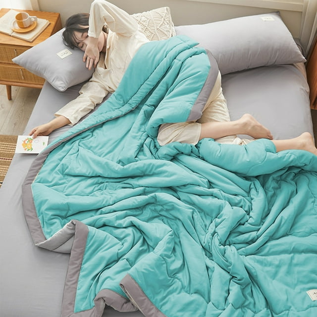 Ganfancp Colcha de Algodón Ligero Lavable a Máquina - Ideal para Habitaciones con Aire Acondicionado Confort Fresco Durante Toda La Temporada Fácil Cuidado Ofertas Del Día Liquidación Colcha de Aire