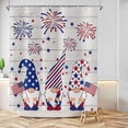 thumbnail image 3 of Happy Fourth of July Gnomes Shower Curtain, President''s Day Independence American Flag Blue Red Stars Patriot Wooded Bathroom Curtain Waterproof Fabric with 12 Hooks, 3 of 6