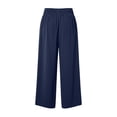 thumbnail image 6 of RUTAYY Women's Pants High Waist with Pocket Solid Color Casual Everyday Wear Breathable Loose Fit Chic Travel Trousers, 6 of 7