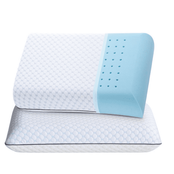 2 Pack Memory Foam Pillows,Queen Ventilated Bed Pillows with Washable Cover, Cooling, Queen 2 Pack