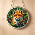 thumbnail image 5 of Round Acrylic Hanging Decor 20cm with Metal Chain, Colorful Art Ornament for Indoor Outdoor Garden Patio, Stained Glass Style Suncatcher for Wall Window or Tree Decoration, 5 of 5