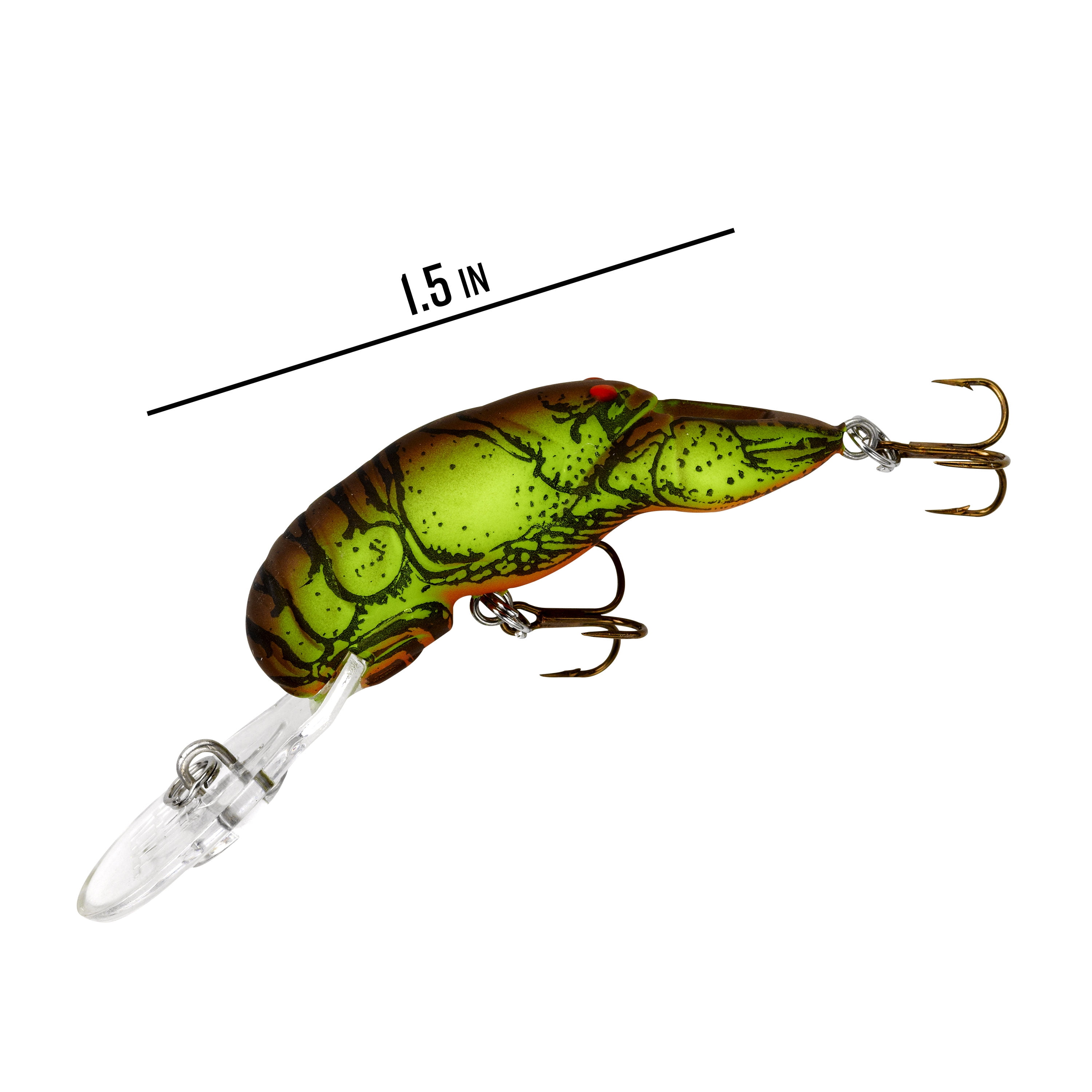 Rebel Deep Teeny Wee Crawfish Crankbait Chartreuse Brown 1 1/2 1/9 oz. 