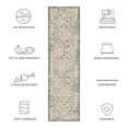 thumbnail image 6 of Safavieh Courtyard Carleton Medallion Indoor/Outdoor Runner Rug, Beige/Dark Green, 2'3" x 8', 6 of 10