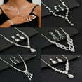 thumbnail image 2 of Sdmnsg-T Crystal Bridal Wedding Jewelry Set Silver Rhinestone Necklace Earrings Bracelet Sets Formal Costume Jewelry for Women and Brides, 2 of 24