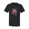 thumbnail image 2 of Wild Bobby, Cross with Flowers and Butterflies, Inspirational/Christian, Men Graphic Tees, Black, Small, 2 of 3