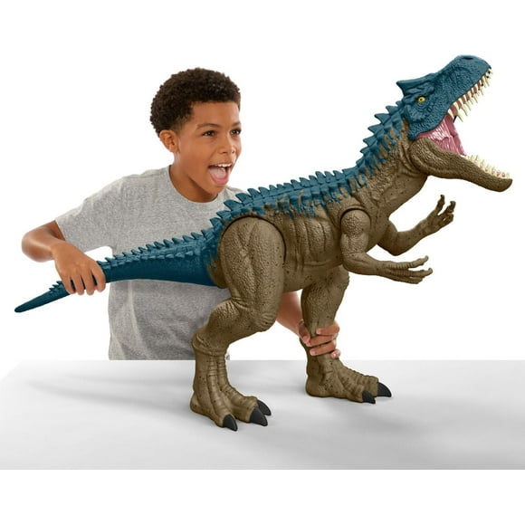 Jurassic World Super Colossal Allosaurus Dinosaur Action Figure Toy 38 Inches Long, Swallows Minis