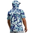 thumbnail image 6 of Men's Lightweight Camouflage Gradient Quick Dry Fishing Hoodie Shirt - UPF 50+ Sun Protection Short Sleeve Shirts with Neck, 6 of 7