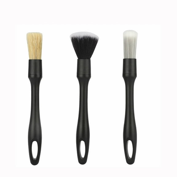 3 in 1 Car Detail Brush Set Wheel Tire Rim Spoke Grill Engine Bay Cleaning Tool for Cleaning Wheels, Interior, Exterior, Leather Accessory