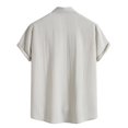 thumbnail image 3 of Men's Spring Summer Casual Solid Color Short Sleeve Shirt Loose Turn-down Collar ShirtM, 3 of 3