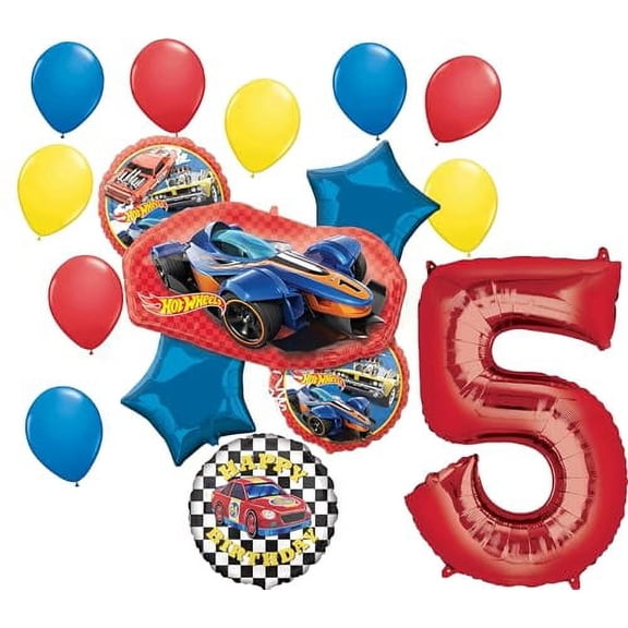 Anagram Hot Wheels Ultimate 5th Birthday Party Balloon Bouquet Decorations