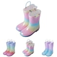 thumbnail image 3 of SUYIDA Winter Rain Boots for Girls Kids Cute Bow Design Warm Lined Waterproof Non Slip Boots for Toddlers Easy On Off Boots, 3 of 6