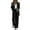 Black, variant on Women Suits 2 Piece Set Business Casual Dressy Oversized Blazer Jacket and Wide Leg Pants Emerald Green L