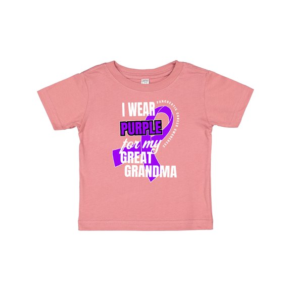 Inktastic I Wear Purple for My Great Grandma Pancreatic Cancer Awareness Boys or Girls Baby T-Shirt