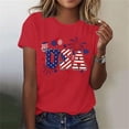 thumbnail image 2 of Bgstyu American Flag Tee Tops Women USA Graphic Tees 4th of July Shirts USA Flag Star and Stripes Patriotic T-Shirt Tops 250 Anniversary USA Shirt, 2 of 6