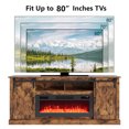 thumbnail image 5 of Ktaxon 70" Farmhouse TV Stand with 36" Fireplace Heater, Mid-Century Wood Entertainment Center with Electric Fireplace Mantel for up to 80" TVs, Rustic Brown, 5 of 8