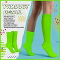 thumbnail image 2 of Slouch Socks 80s Neon Knee High Socks for Womens/Girls St. Patrick's Green Socks(Sock Height 13.78-14.96in), 2 of 5
