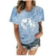 thumbnail image 1 of Camiseta con estampado de sol y luna para mujer, camiseta de manga corta con cuello redondo, camiseta informal divertida y bonita para chica adolescente OAVQHLG3B Store  lin121212, 1 of 5