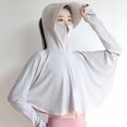thumbnail image 4 of Veste à Capuche de Protection Solaire, Trous de Doigts de Main Trou de Cheveux Vêtements de Protection Solaire Résistant à la Soie Glacée pour la Course à Pied, 4 of 8