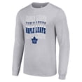 thumbnail image 2 of Men's Starter Heather Gray Toronto Maple Leafs Four Team Name Logo Long Sleeve Graphic T-Shirt, 2 of 3