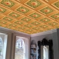 thumbnail image 3 of Dundee Deco's Victorian Gold-Green-Red Floral Glue Up/Drop In Ceiling Panels, 2 ft. X 2 ft. (4 sq ft.) each, Pack of 10, 3 of 5