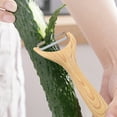 thumbnail image 6 of Kitchen Vegetable Peeler - Premium Stainless Steel Peeler with Wood Grain Handle, Ultra-Sharp 24-inch Blade for Fruits and Vegetables, Ergonomic Design for Comfortable Peeling, 6 of 6