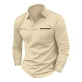 thumbnail image 4 of Yellow Shirts for Men Casual Long Sleeve Button Solid Color Long Sleeve Top Mens Shirts, 4 of 4