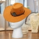 thumbnail image 2 of Sombrero de vaquero para hombre, sombrero de vaquera con correa para la barbilla, sombrero de ala ancha de moda para exteriores Amarillo, 2 of 9