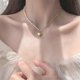thumbnail image 5 of Gargantilla de perlas de agua dulce y collar de corazón de melocotón de titanio bañado en oro de 18 k. Código de modelo 30652, 5 of 5