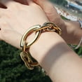 thumbnail image 6 of Couya Stainless Steel Bracelet Gold Plated Bracelets Hop Thick Link Chain Pulsera Waterproof Jewelry, 6 of 6