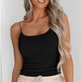thumbnail image 3 of Suspenders Sleeveless Top Knitted Thin Strap Square Neck Pure Color Slim Charming Comfortable for Party Shopping Black S, 3 of 5