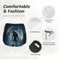 thumbnail image 6 of Lsque Moon Wolf Warrior Printed Women's Running Shorts with Liner Pockets,Elastic Quick Dry Workout Athletic Gym Yoga Shorts,Womens High Waist Shorts-, 6 of 9