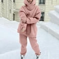 thumbnail image 4 of Baqcunre Women's Long-Sleeved Fashion Solid Color Sweatshirt Casual Sweatpants Suit,Color Pink,Size S-XL, 4 of 8