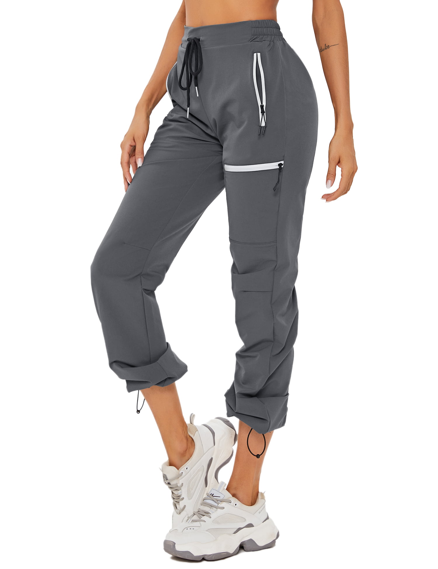 Sykooria Cropped Trousers Women Capri Joggers Sweatpants Drawstring Waist Cropped Tracksuit Bottoms with Pockets 